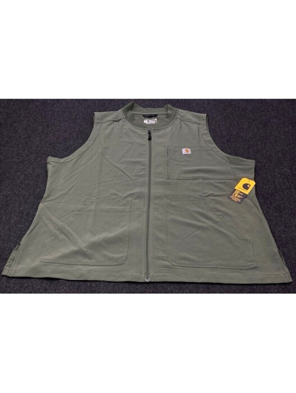 NWT Carhartt Women's 2XL Force Cross-Flex Lightweight Scrub Vest Olive Nurse